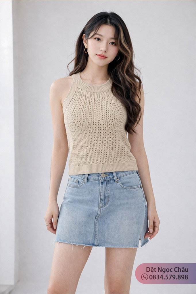 Áo dệt len ngắn tay