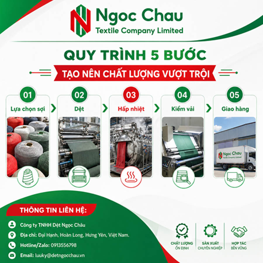 Quy trình sản xuất dệt bo cổ chất lượng tại Ngọc Châu