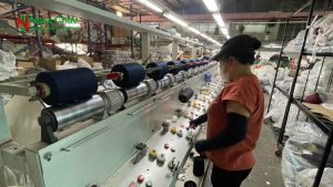 Dệt sợi bo cổ áo polo tại Ngọc Châu