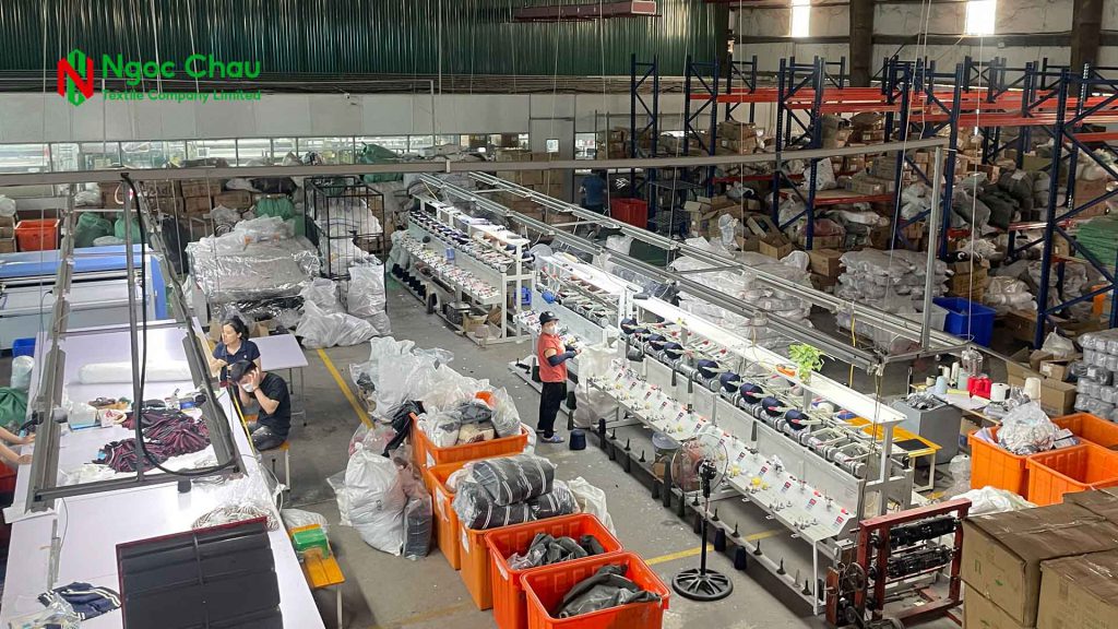 Toàn cảnh xưởng dệt bo Ngọc Châu