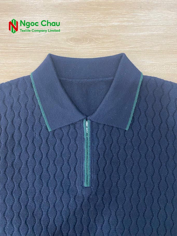 Sản phẩm dệt bo cổ áo polo tại dệt Ngọc Châu