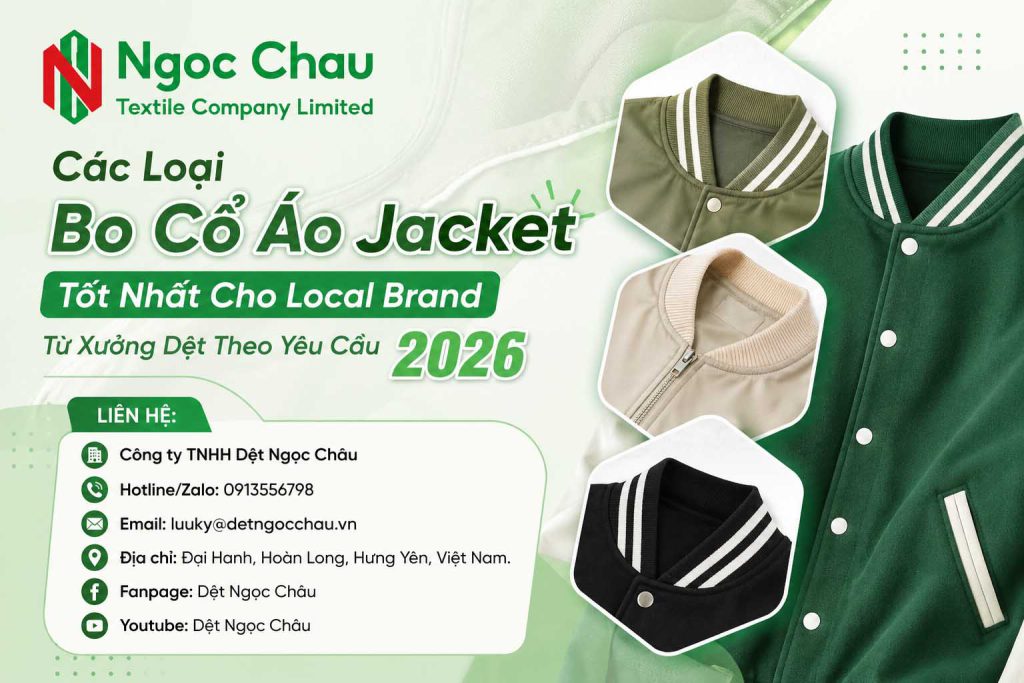 Các Loại Bo Cổ Áo Jacket Tốt Nhất Cho Local Brand Từ Xưởng Dệt Theo Yêu Cầu 2026
