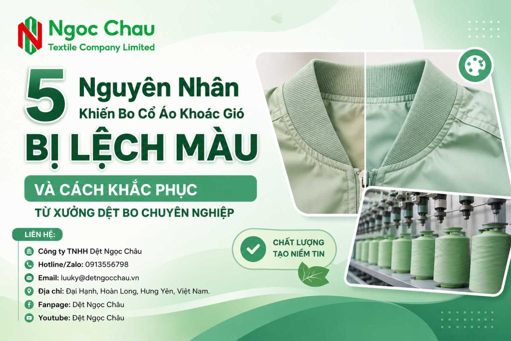 5 Nguyên Nhân Khiến Bo Cổ Áo Khoác Gió Bị Lệch Màu Và Cách Khắc Phục Từ Xưởng Dệt Bo Chuyên Nghiệp