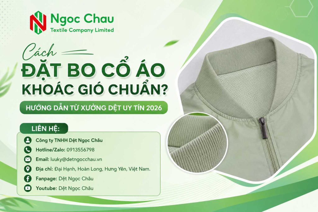 Cách Đặt Bo Cổ Áo Khoác Gió Chuẩn? Hướng Dẫn Từ Xưởng Dệt Uy Tín 2026