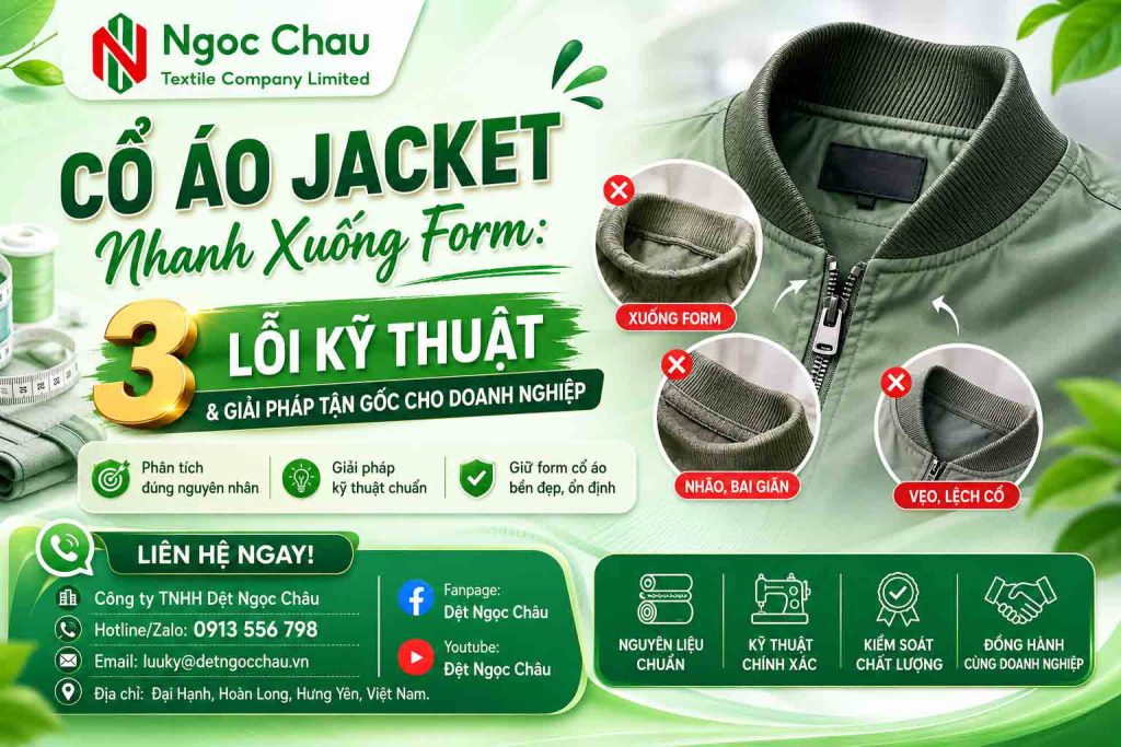 Cổ Áo Jacket Nhanh Xuống Form: 3 Lỗi Kỹ Thuật & Giải Pháp Tận Gốc Cho Doanh Nghiệp