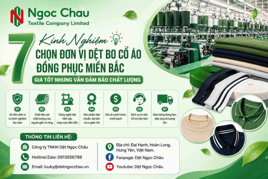7 Kinh Nghiệm Chọn Đơn Vị Dệt Bo Cổ Áo Đồng Phục Miền Bắc Giá Tốt Nhưng Vẫn Đảm Bảo Chất Lượng
