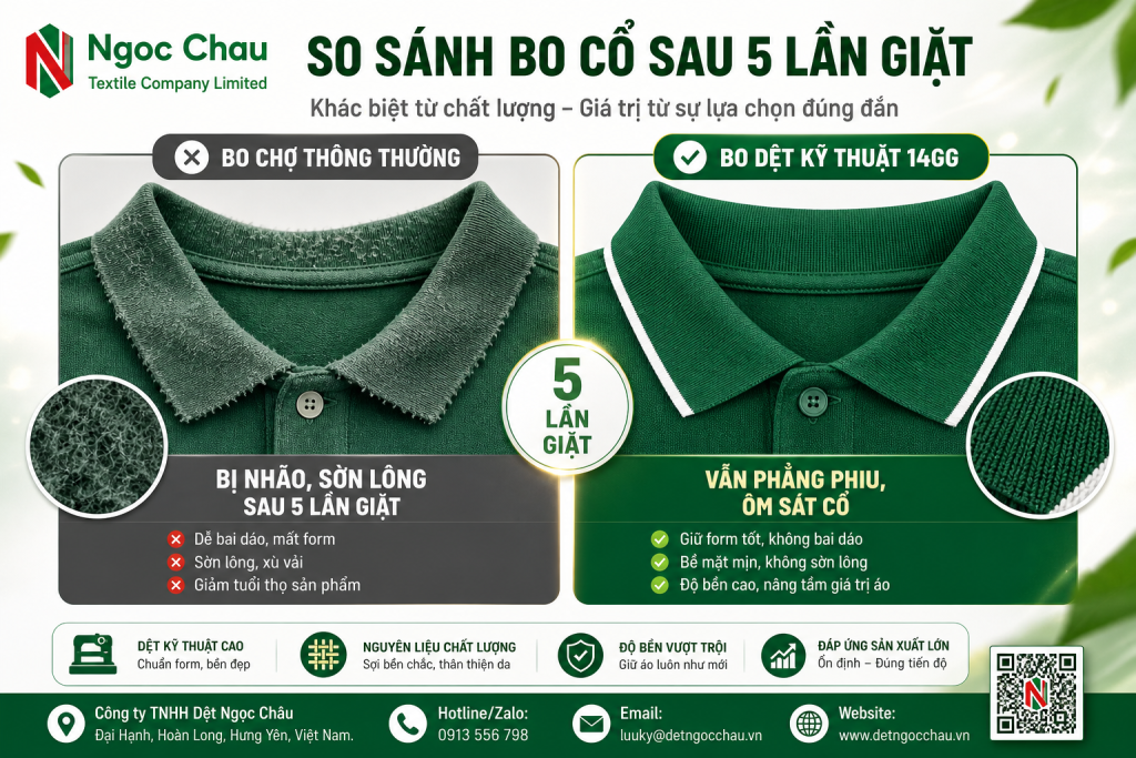 Bo cổ áo đồng phục loại nào tốt tại xưởng dệt Ngọc Châu