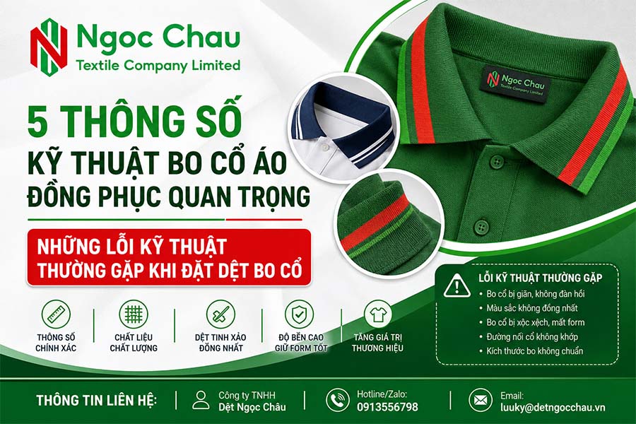 5 Thông Số Kỹ Thuật Bo Cổ Áo Đồng Phục Quan Trọng - Những Lỗi Kỹ Thuật Thường Gặp Khi Đặt Dệt Bo Cổ