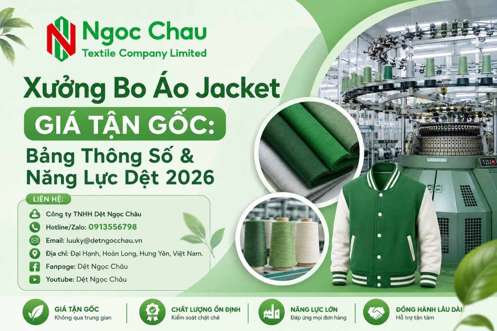 Xưởng Bo Áo Jacket Giá Tận Gốc: Bảng Thông Số & Năng Lực Dệt 2026