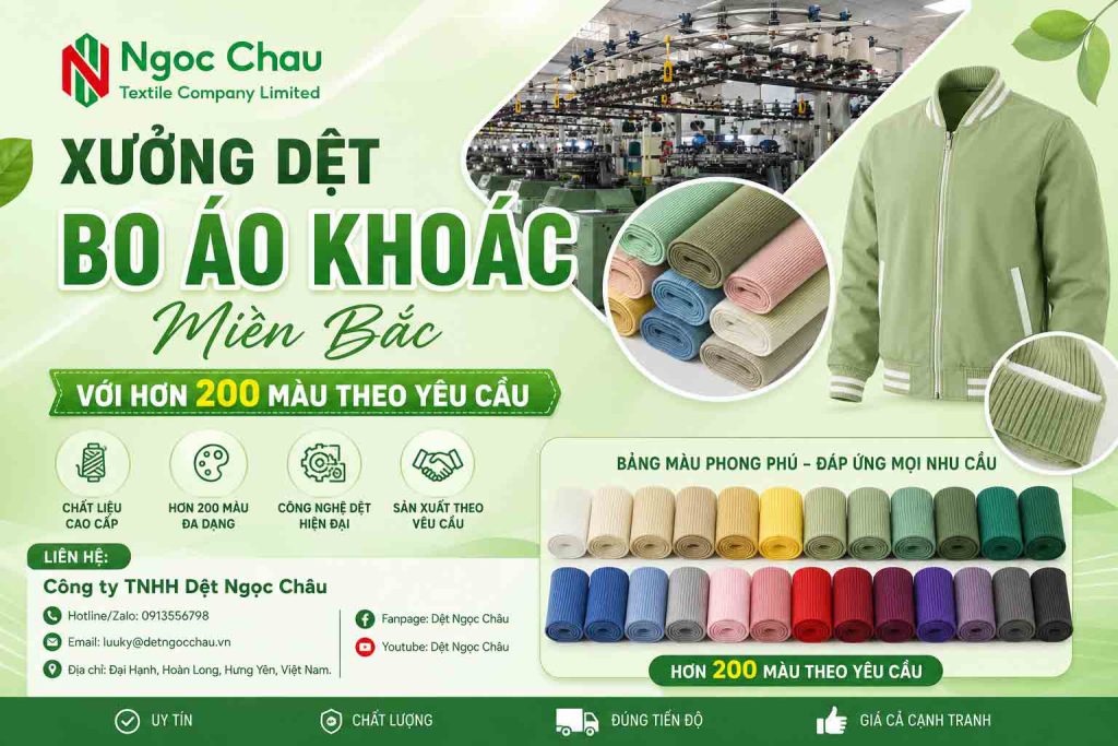 Xưởng Dệt Bo Áo Khoác Miền Bắc Với Hơn 200 Màu Theo Yêu Cầu