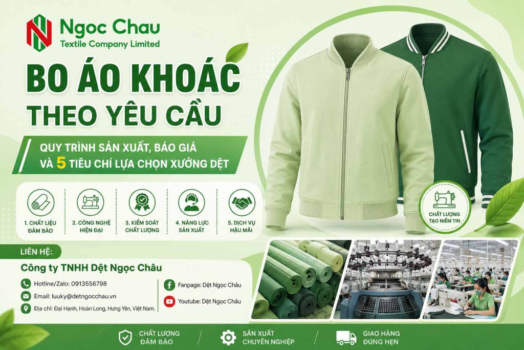 Bo Áo Khoác Theo Yêu Cầu - Quy Trình Sản Xuất, Báo Giá Và 5 Tiêu Chí Lựa Chọn Xưởng Dệt