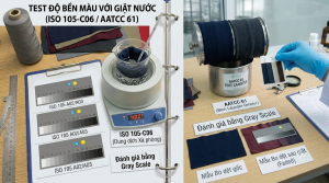 test độ bền màu với giặt nước (ISO 105-C06 / AATCC 61)