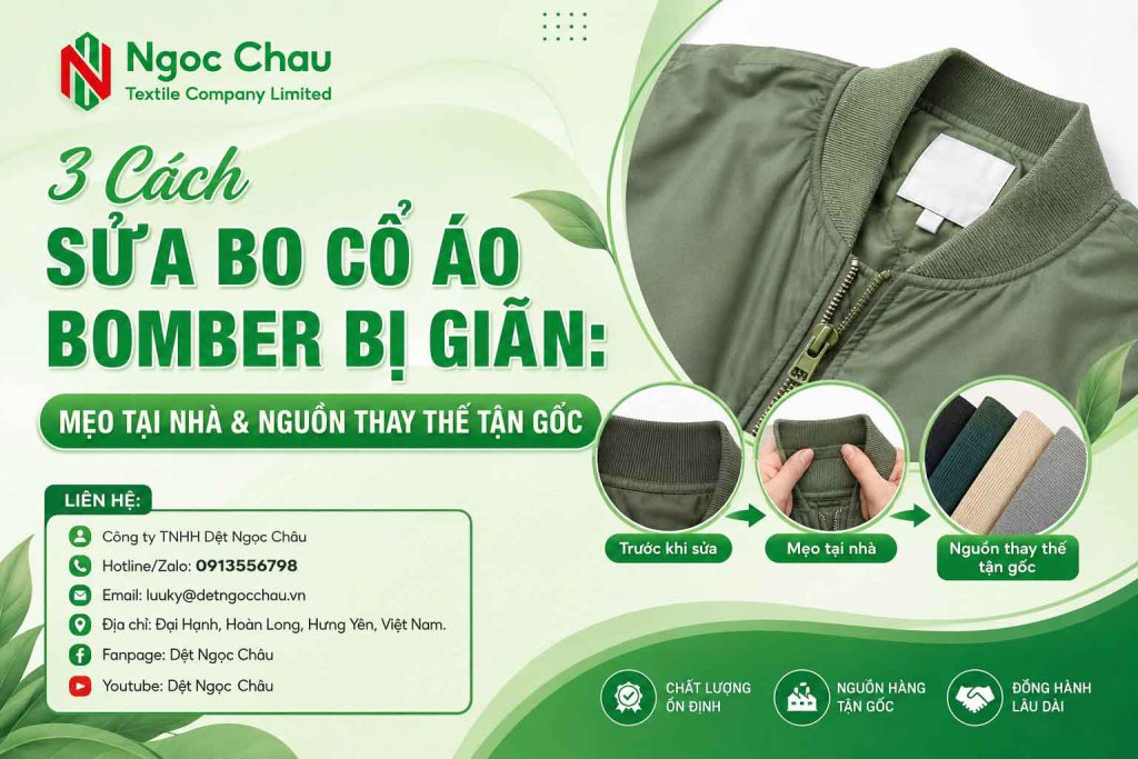 3 Cách Sửa Bo Cổ Áo Bomber Bị Giãn: Mẹo Tại Nhà & Nguồn Thay Thế Tận Gốc