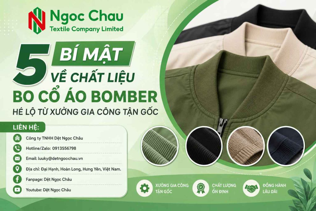 5 Bí Mật Về Chất Liệu Bo Cổ Áo Bomber Hé Lộ Từ Xưởng Gia Công Tận Gốc