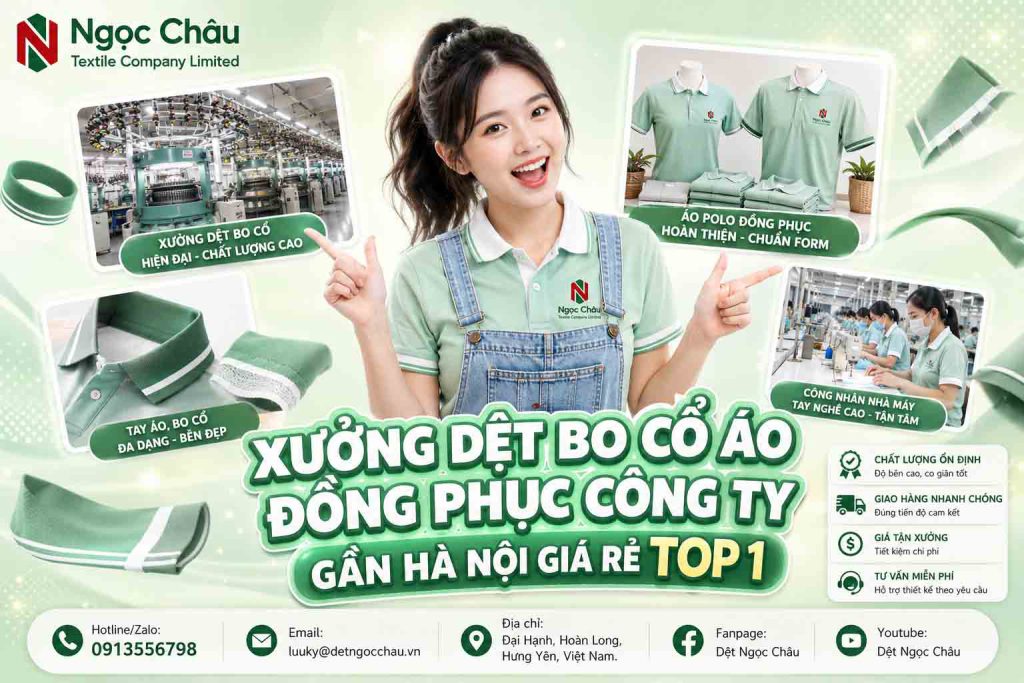 Xưởng Dệt Bo Cổ Áo Đồng Phục Công Ty Gần Hà Nội Giá Rẻ Top 1
