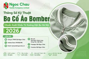 Thông Số Kỹ Thuật Bo Cổ Áo Bomber Chuẩn Xuất Khẩu Từ Xưởng Dệt Bo Hà Nội 2026